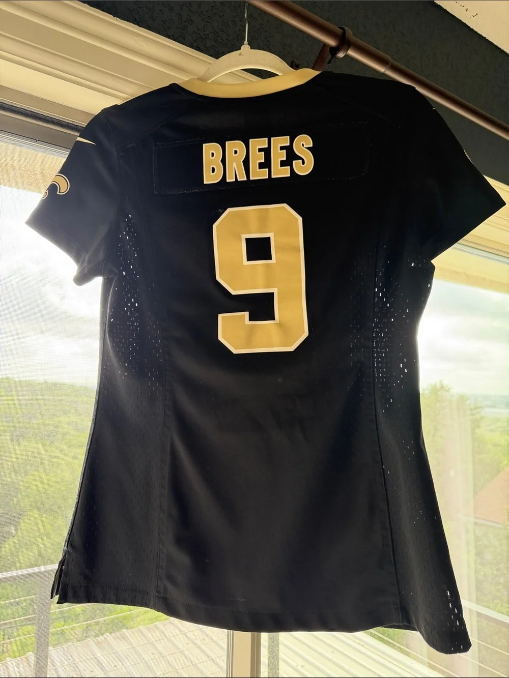 New Orleans Drew Brees Jersey Nike Black and Gold #9 Football Jersey